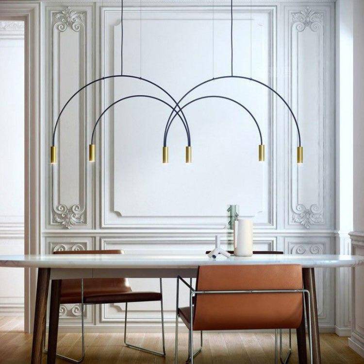 Chandelier design thin branches U shaped