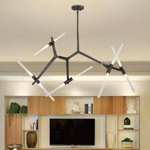 Lustre design scandinave avec plusieurs branches en tube - vue 4 sur 14