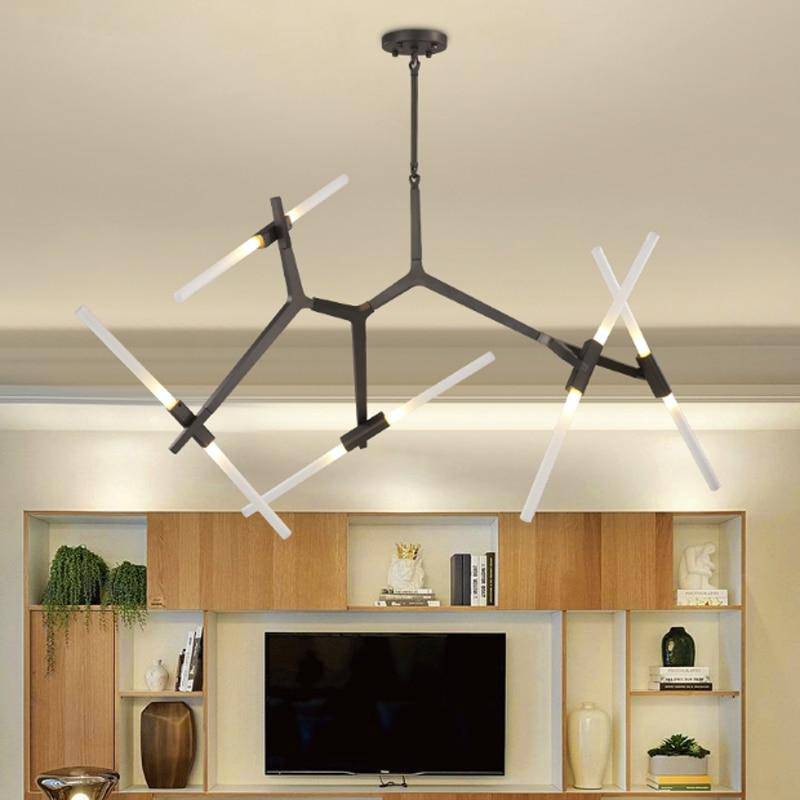 Lustre design scandinave avec plusieurs branches en tube - vue 3 sur 14