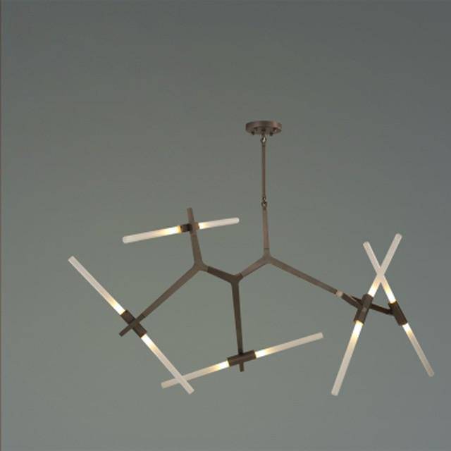 Lustre design scandinave avec plusieurs branches en tube - vue 12 sur 14