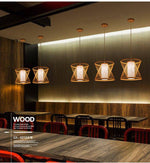 Suspension design cage en bambou Rattan