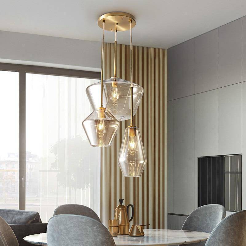 Lampe design verre transparent style moderne