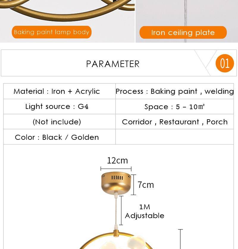 Araña design Firefly oro LED