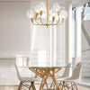 Lustre design doré et verre fumé Modern