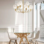 Lustre design doré et verre fumé Modern