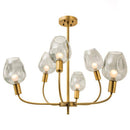 Lustre design doré et verre fumé Modern