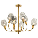 Lustre design doré et verre fumé Modern