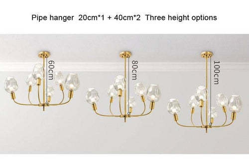 Lustre design doré et verre fumé Modern - vue 12 sur 12