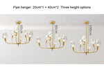 Lustre design doré et verre fumé Modern