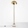 Lampadaire design à LED en métal doré avec abat-jour sphérique