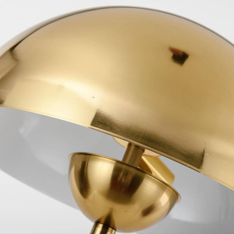 Floor lamp LED design in gold metal with lampshade spherical