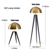 Lampadaire design triple pied et abat-jour sphérique en métal doré Luxe