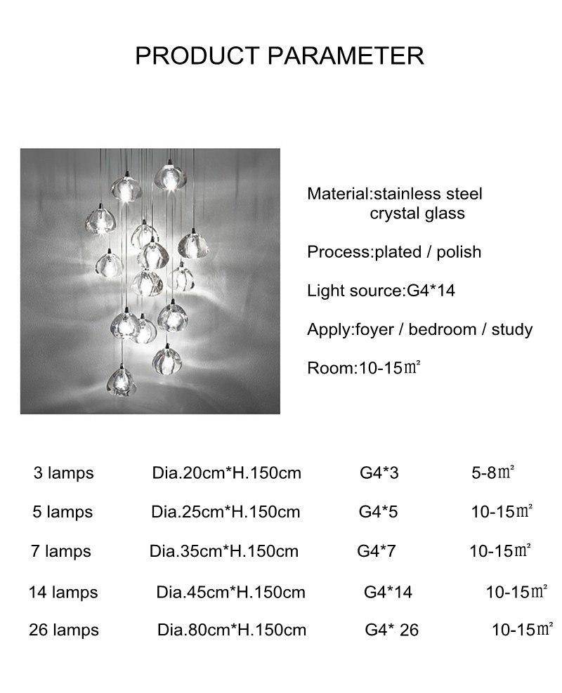 Lustre en crystal LED Clear
