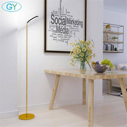 Lampadaire design LED fin doré - vue 7 sur 6