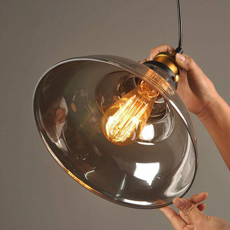 pendant light in smoked glass Vintage