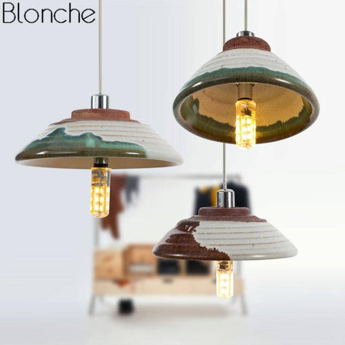 LED pendant light in Ceramic Style Chinese Mini