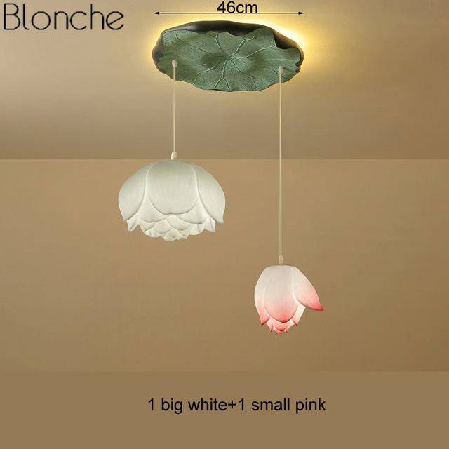 LED pendant light with Chinese style flowers Lotus