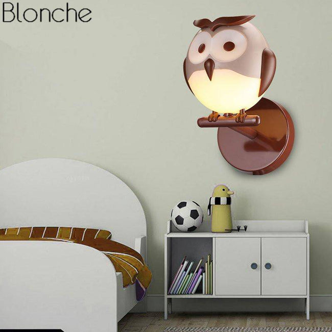 Applique murale LED en forme de hibou Cartoon