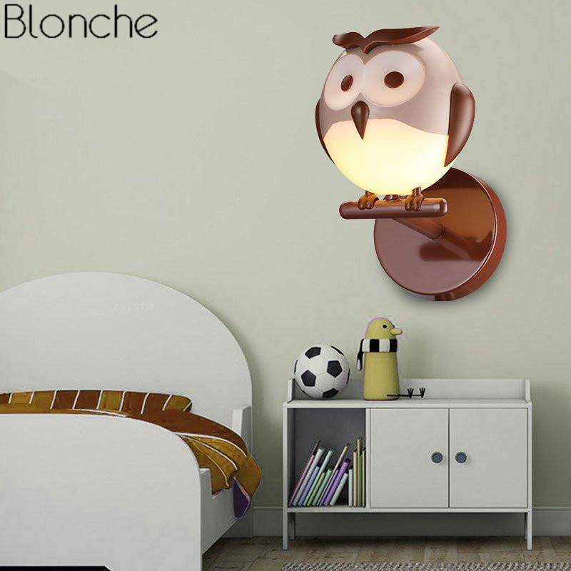 Applique murale LED en forme de hibou Cartoon