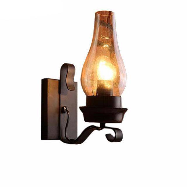 wall lamp metal wall and lampshade retro glass Kerosene