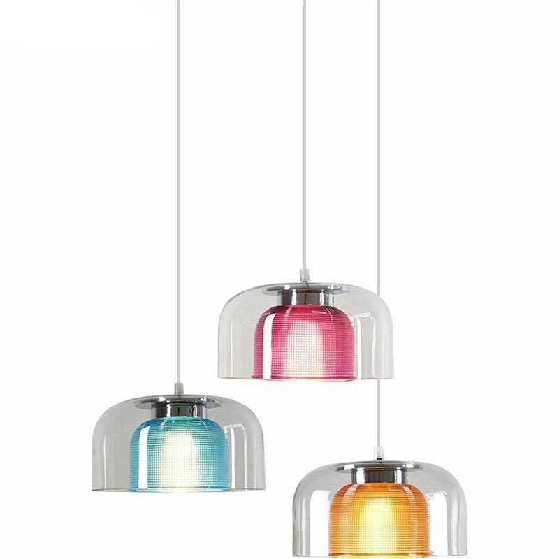 Design Glass LED pendant light with colorful interior