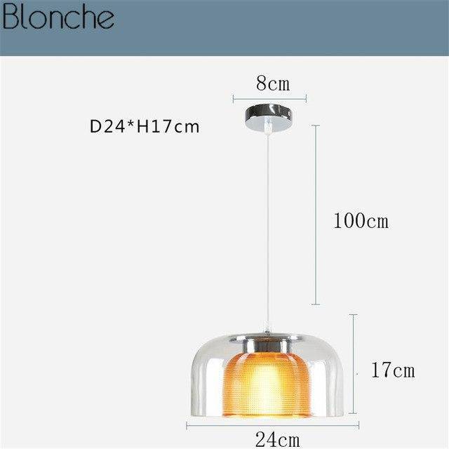 Suspension LED en verre design avec intérieur coloré - vue 9 sur 11