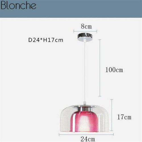 Suspension LED en verre design avec intérieur coloré - vue 8 sur 11