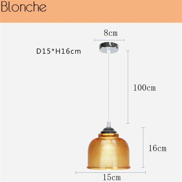 Suspension LED en verre design avec intérieur coloré