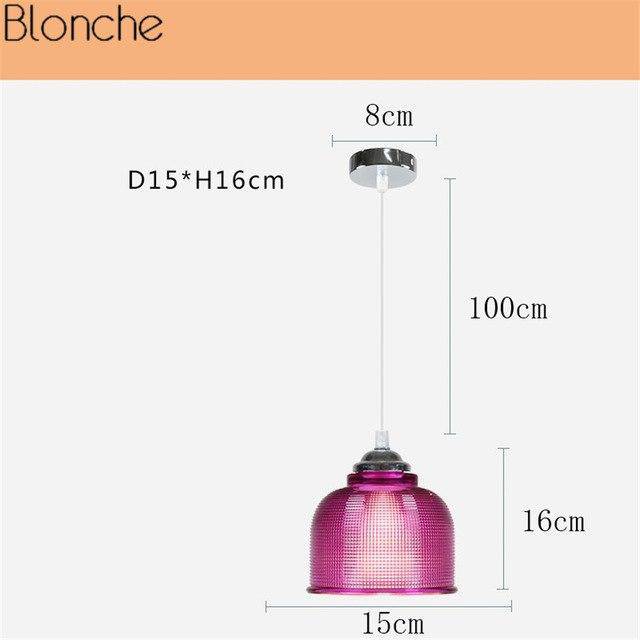 Design Glass LED pendant light with colorful interior