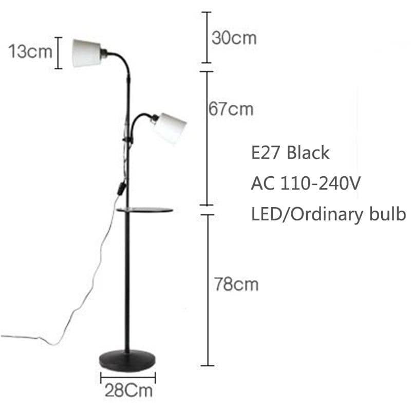 Moderna lámpara de pie con dos lámparas regulables