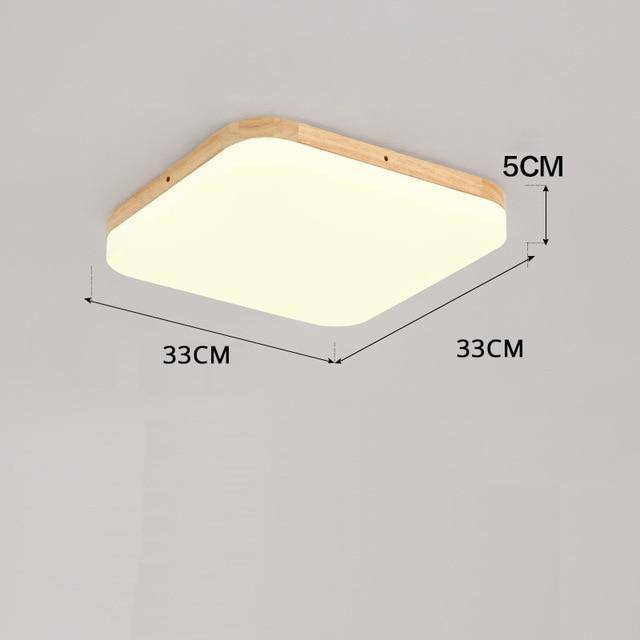 Lámpara de techo LED de madera moderna (redonda o cuadrada) Arte