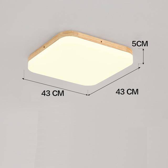 Lámpara de techo LED de madera moderna (redonda o cuadrada) Arte