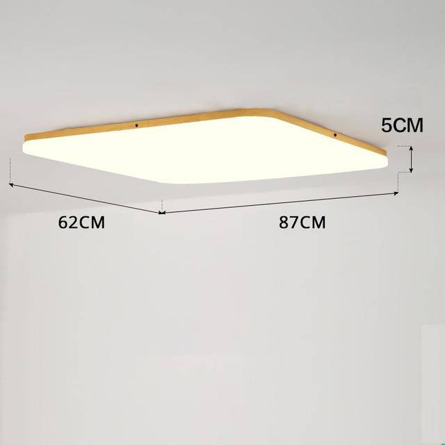 Lámpara de techo LED de madera moderna (redonda o cuadrada) Arte