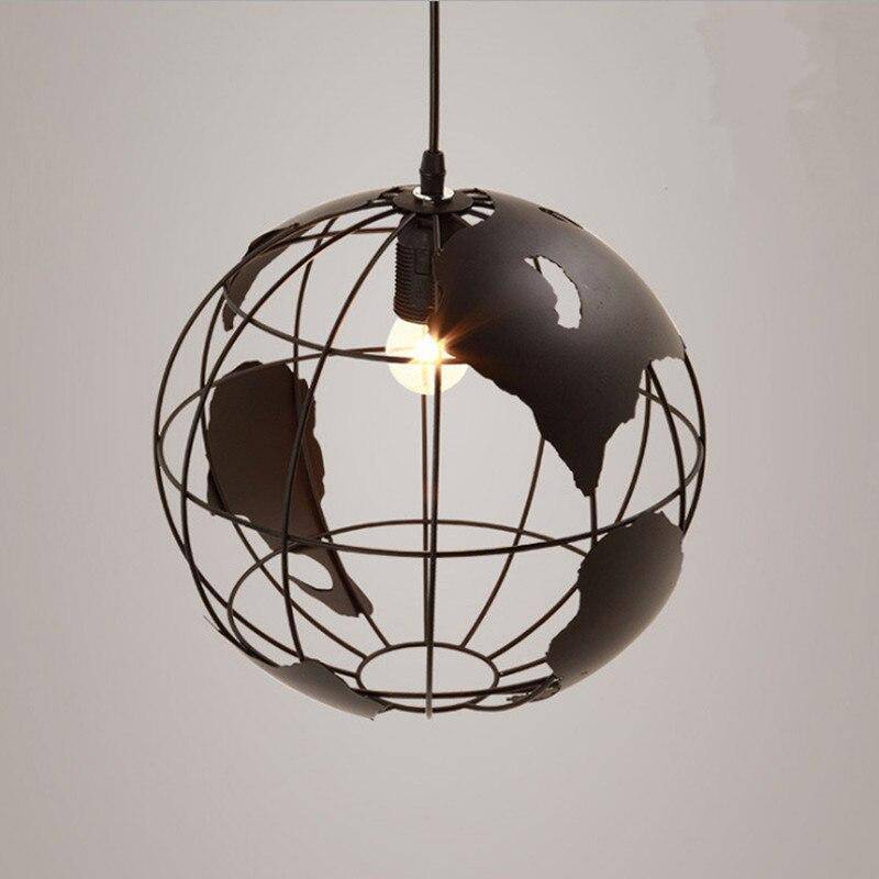 pendant light modern globe in a cage