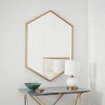 Miroir mural hexagonale en métal Nordic