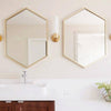 Miroir mural hexagonale en métal Nordic