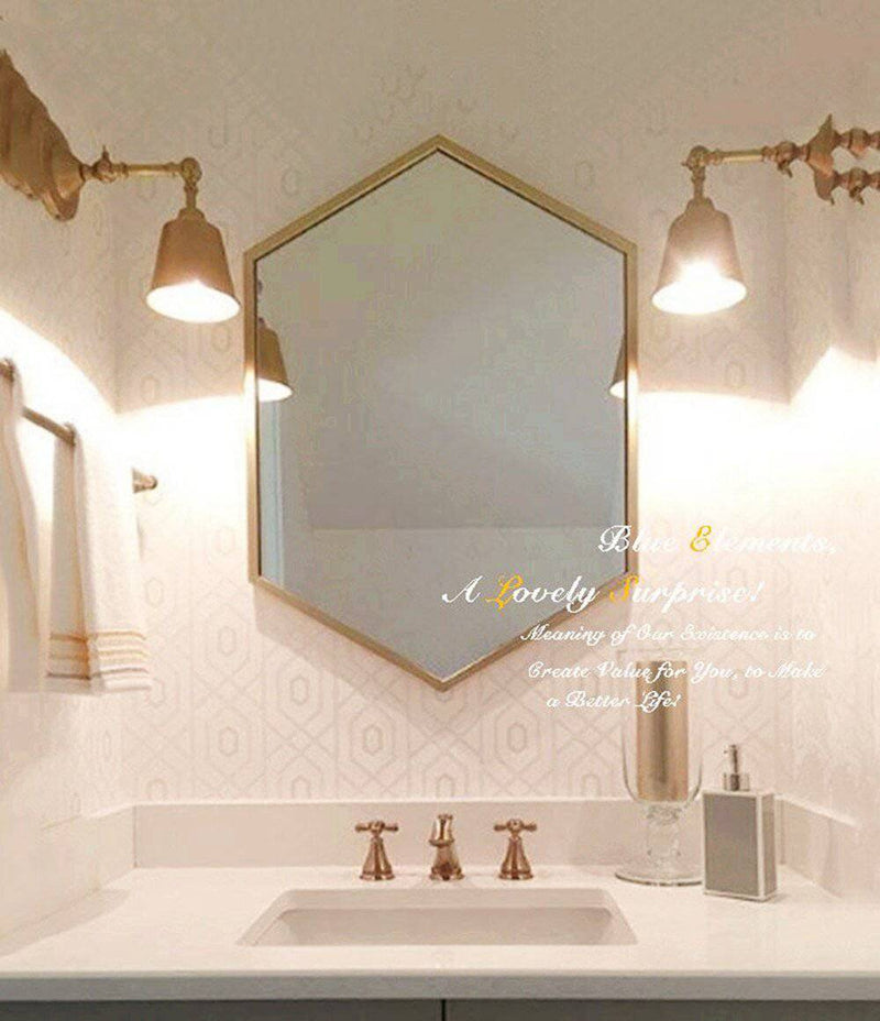 Nordic metal hexagonal wall mirror