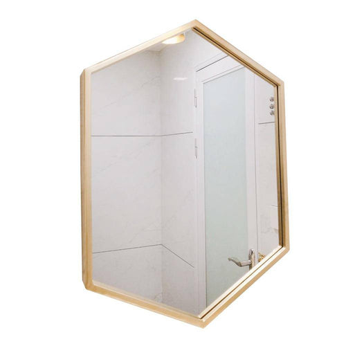 Miroir mural hexagonale en métal Nordic