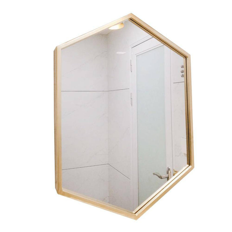 Nordic metal hexagonal wall mirror