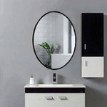 Miroir mural ovale cadre noir European