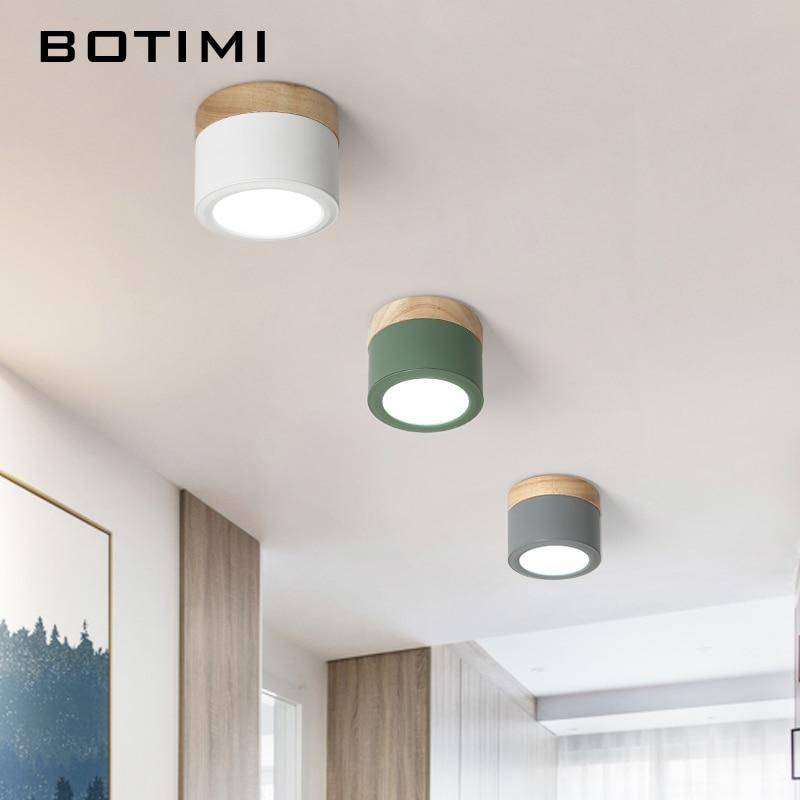 Focos LED cilíndricos Botimi con base de madera