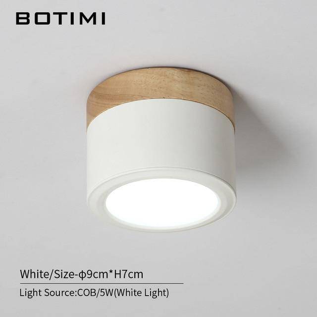 Spots LED cylindrique à base en bois Botimi