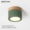 Spots LED cylindrique à base en bois Botimi