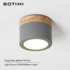 Spots LED cylindrique à base en bois Botimi