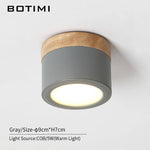 Spots LED cylindrique à base en bois Botimi
