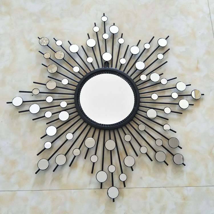 Grand miroir mural décoratif soleil rond Sun