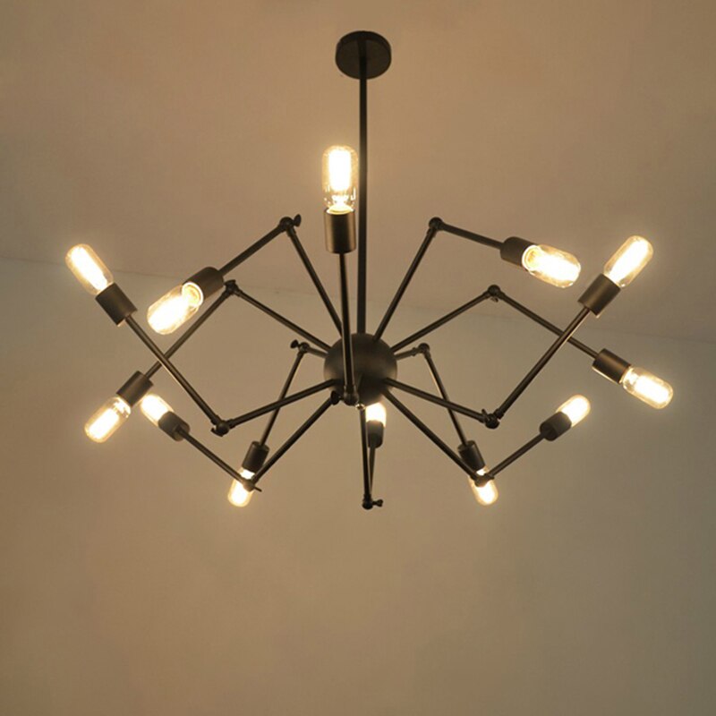 Design chandelier in metal with adjustable articulated arms Spike