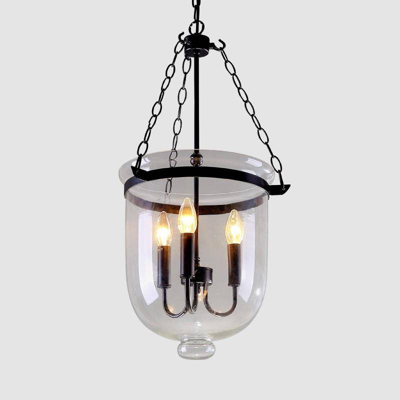 pendant light rustic glass and metal retro