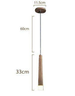 Suspension moderne longue barre en bois Nordic
