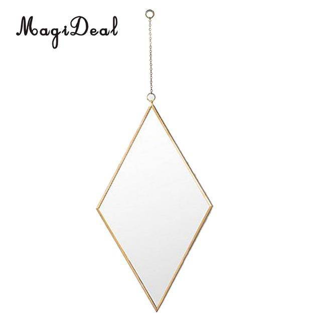 Frame gold diamond hanging wall mirror